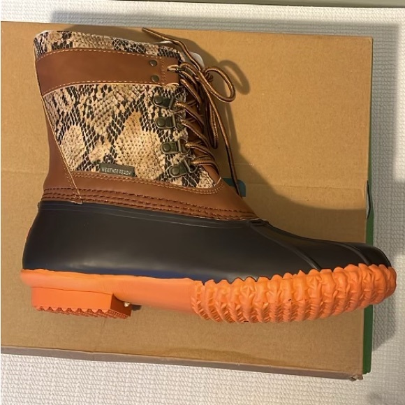 JBU Brown Python and Coral Women's Boots - Picture 8 of 10